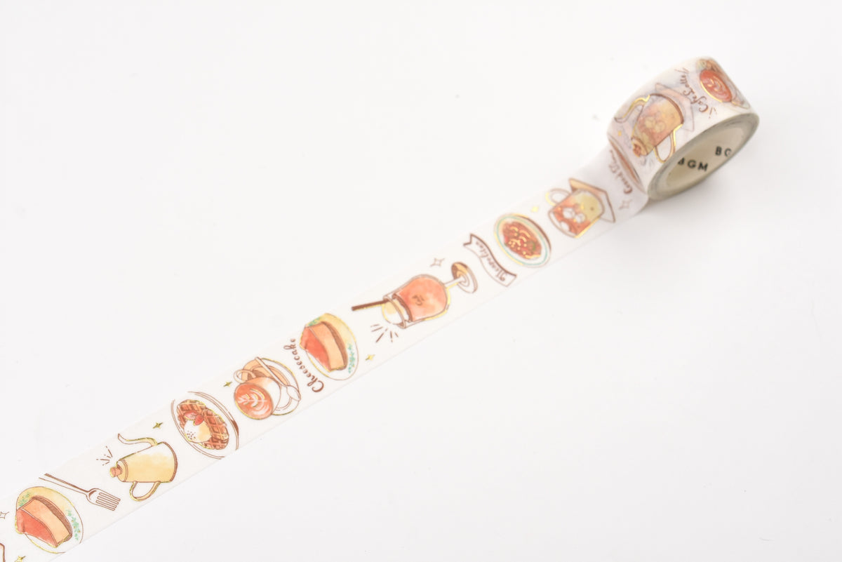 BGM Washi Tape - Foil Stamping -  Travel, Cafe, and Diary - Orange