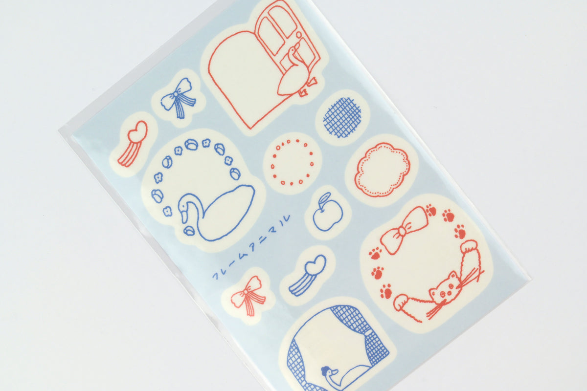 Mizushima x Tobimatsu Shoichiro Tracing Paper Sticker - Frame Animals