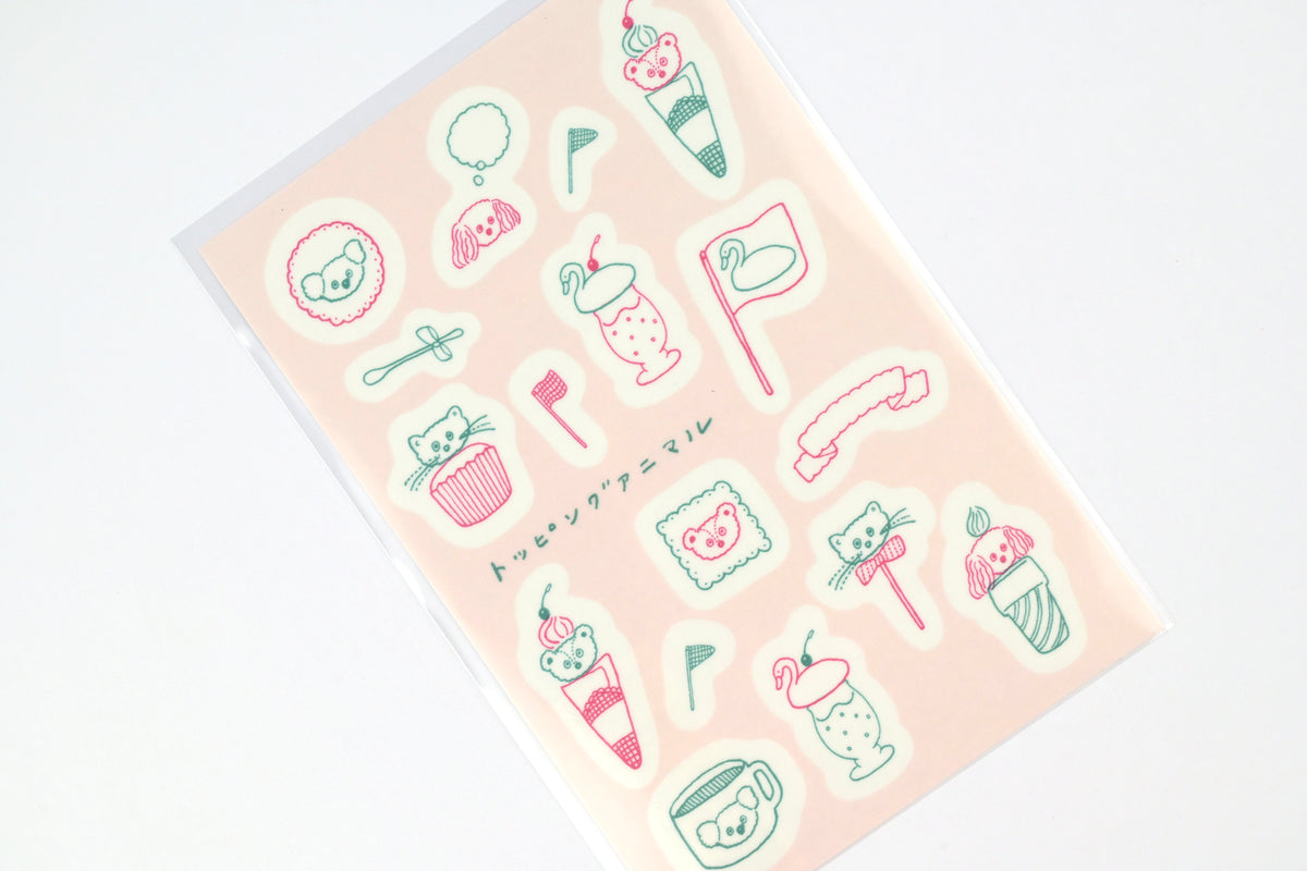 Mizushima x Tobimatsu Shoichiro Tracing Paper Sticker - Topping Animals