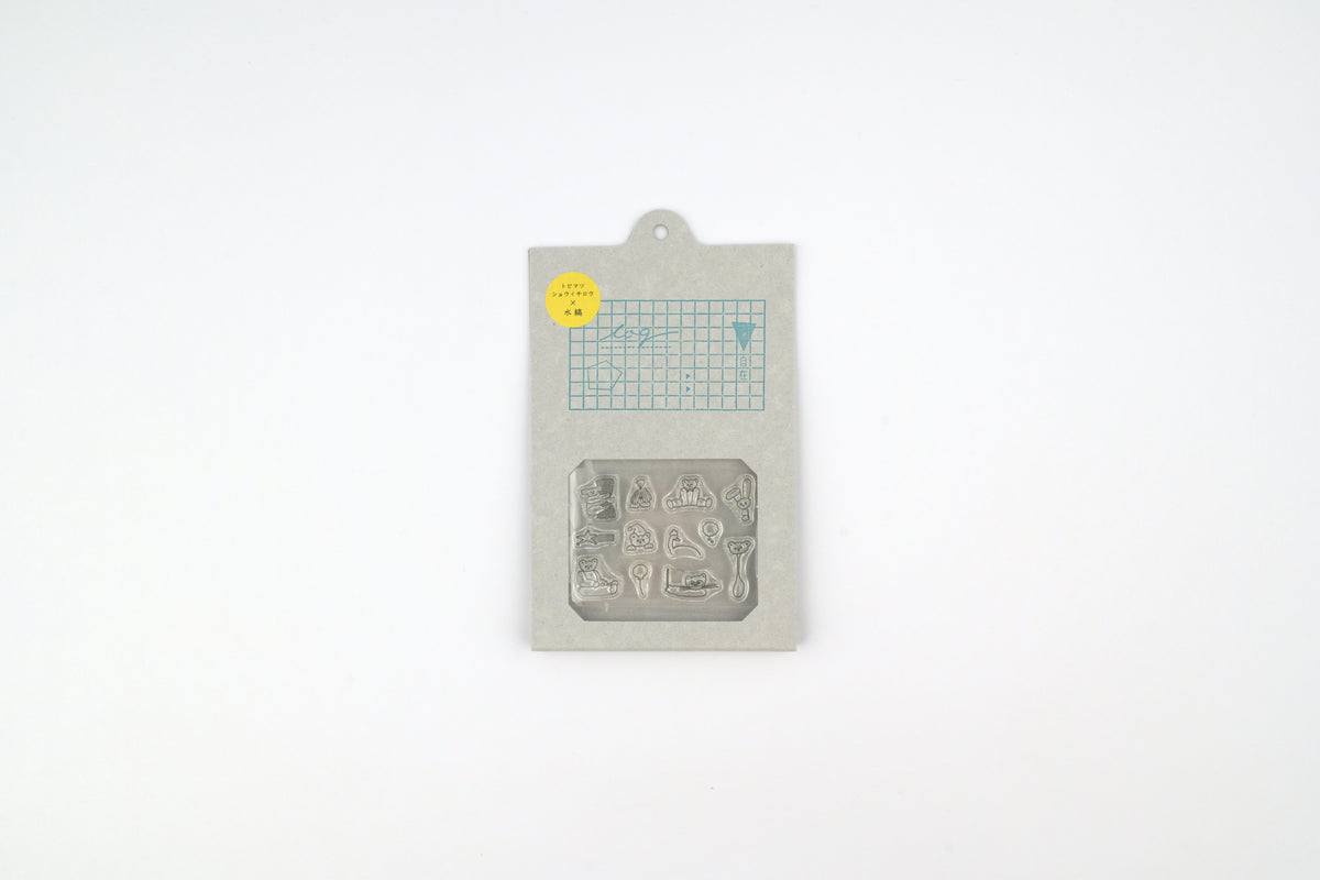 Mizushima x Tobimatsu Shoichiro JIZAI Clear Stamp - LOG - Cheering Animals