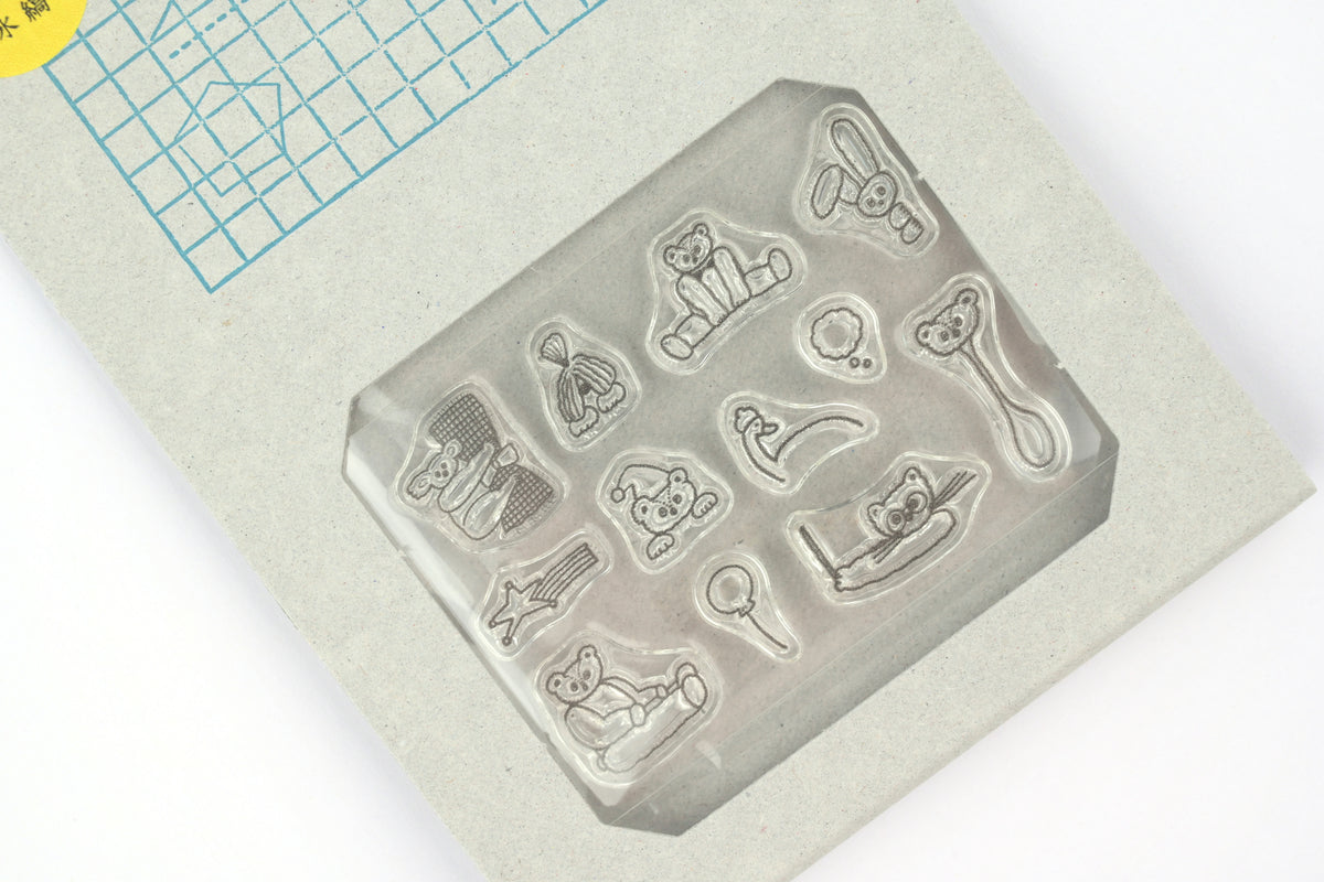 Mizushima x Tobimatsu Shoichiro JIZAI Clear Stamp - LOG - Cheering Animals