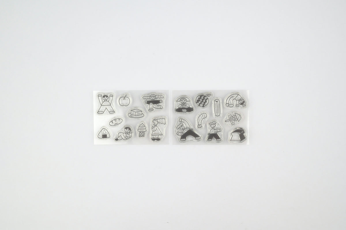 Mizushima x Tadashi Nishiwaki JIZAI Clear Stamp Set - People and Food