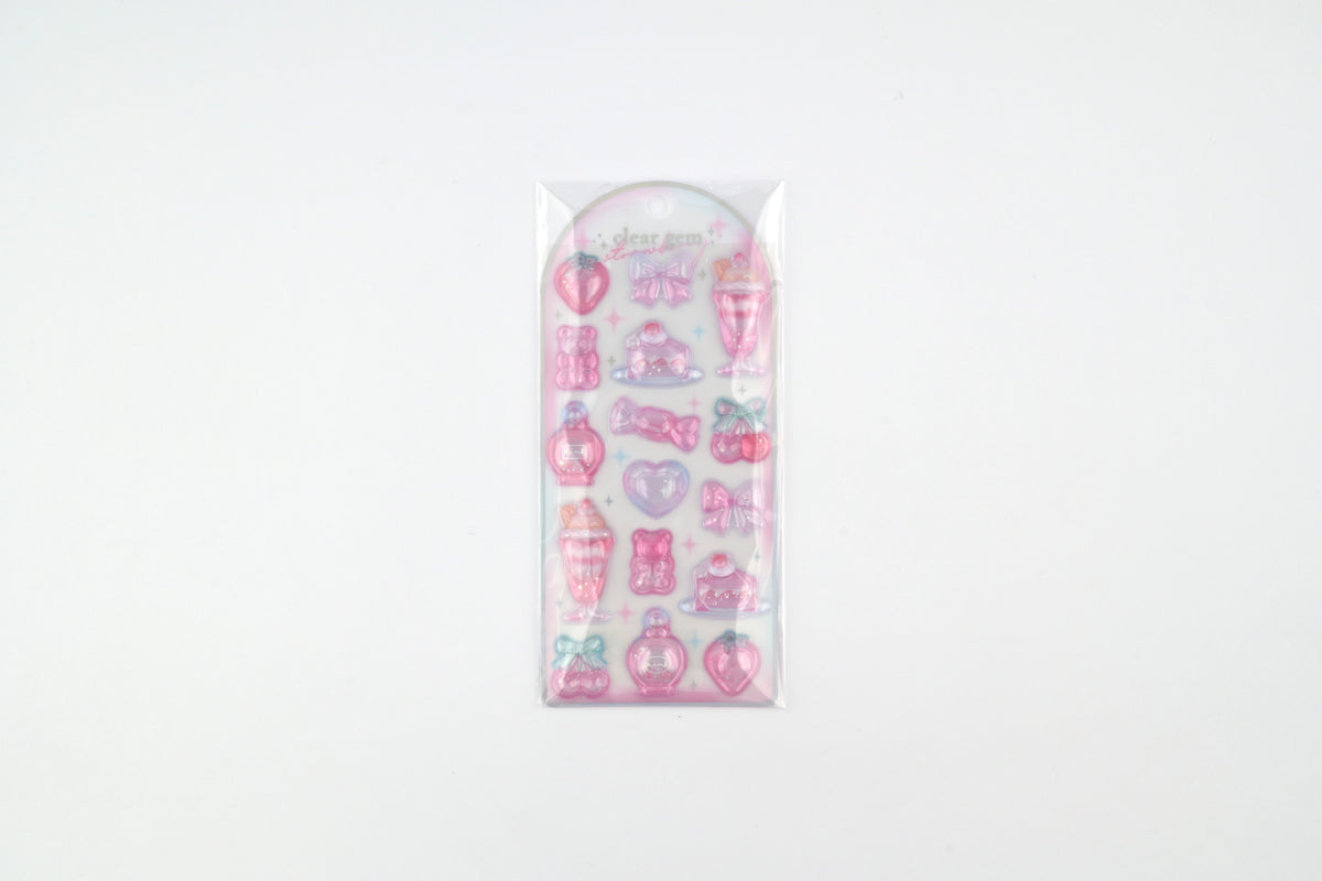 Q-Lia Clear Gem Stickers - Strawberry