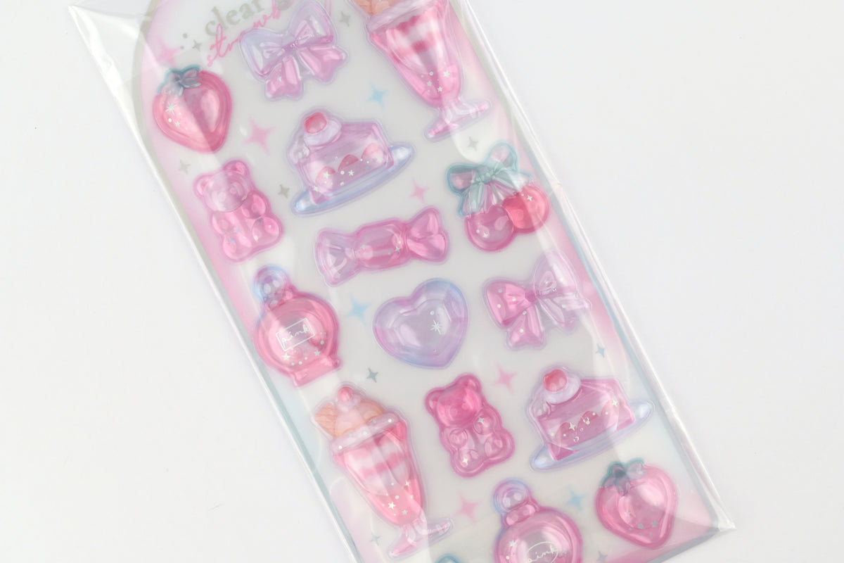 Q-Lia Clear Gem Stickers - Strawberry