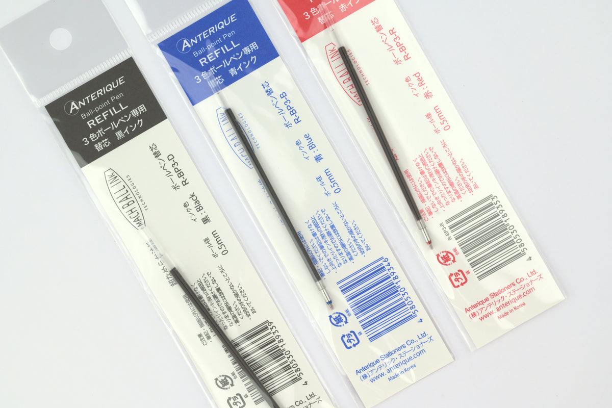 Anterique Stationers - 3-Color Ballpoint Pen Refill - 0.5 mm