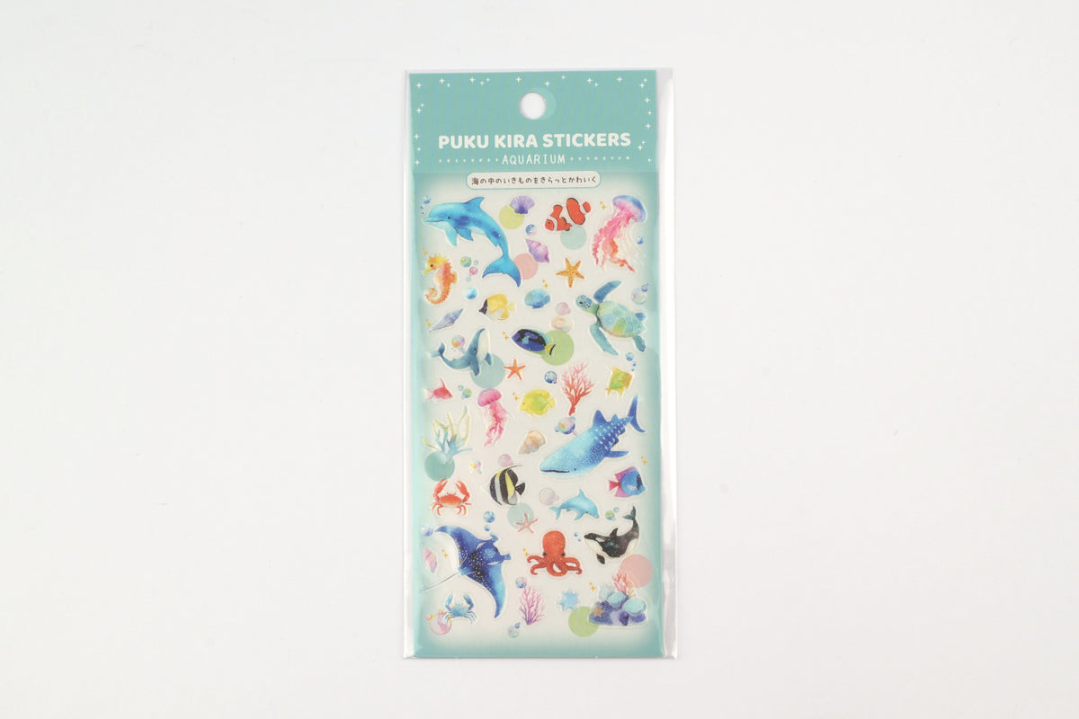 Pine Book Puffy Stickers - Puku Kira - Aquarium