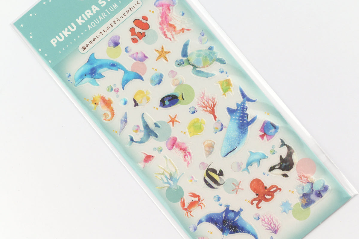 Pine Book Puffy Stickers - Puku Kira - Aquarium