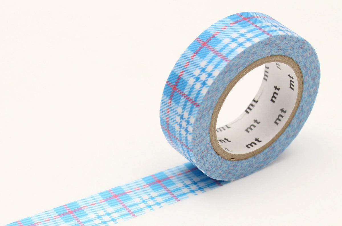 mt deco Washi Tape - check light blue