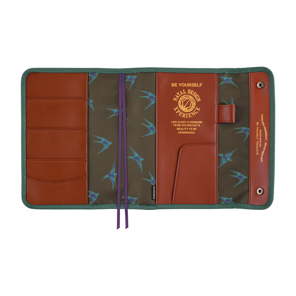 Hobonichi Techo Cousin Cover 2027 - Natal Design: Hello New Day! (Retro Stripe) - A5