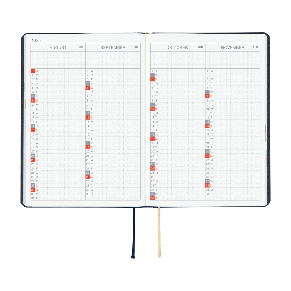 Hobonichi Techo HON 2027 - A6 - Slash Navy - English