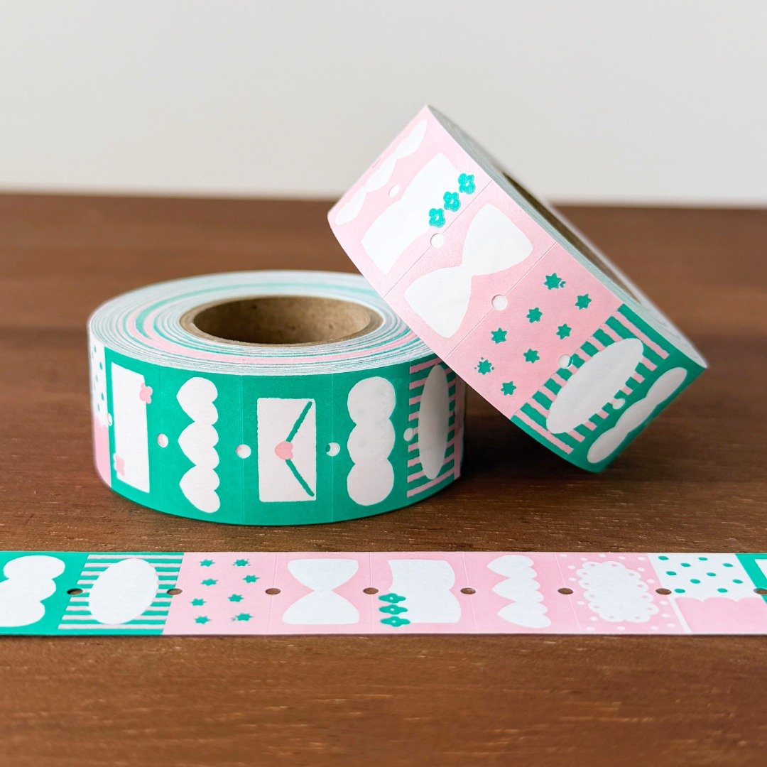Stamp Marche Label Sticker Roll - Pop Mix - Green x Pink (Coming Soon)