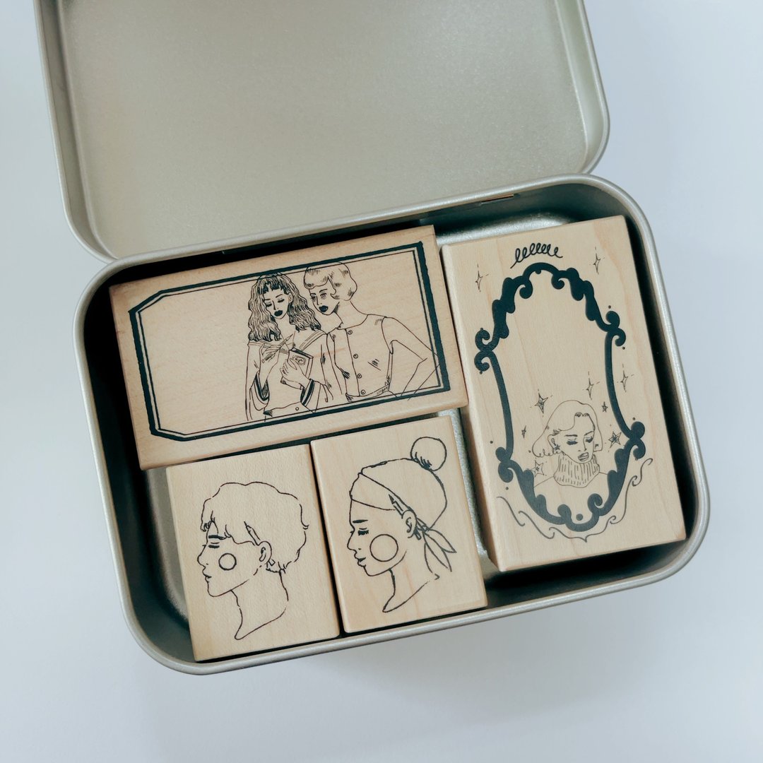 La Dolce Vita Rubber Stamp Set with Tin - Stationery Lover
