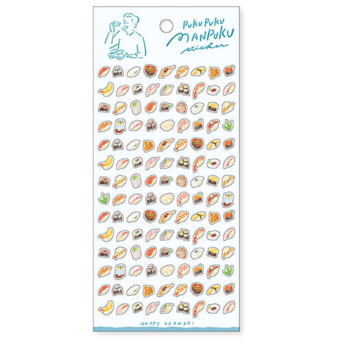 Mind Wave Sticker Sheet - PukuPuku Manpuku - Sushi