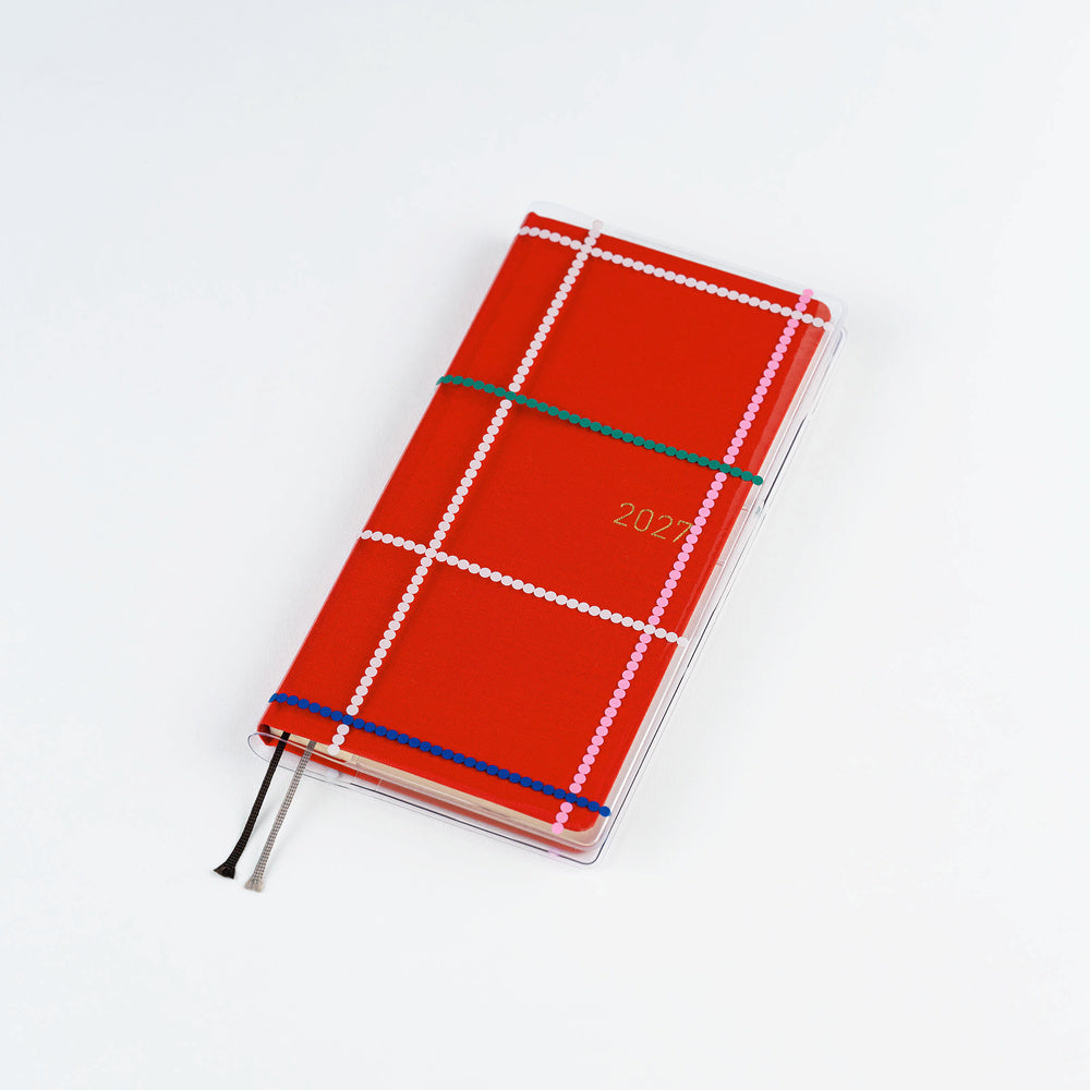 Hobonichi 2027 Clear Cover - Yoshie Watanabe: Dotted Plaid - Weeks