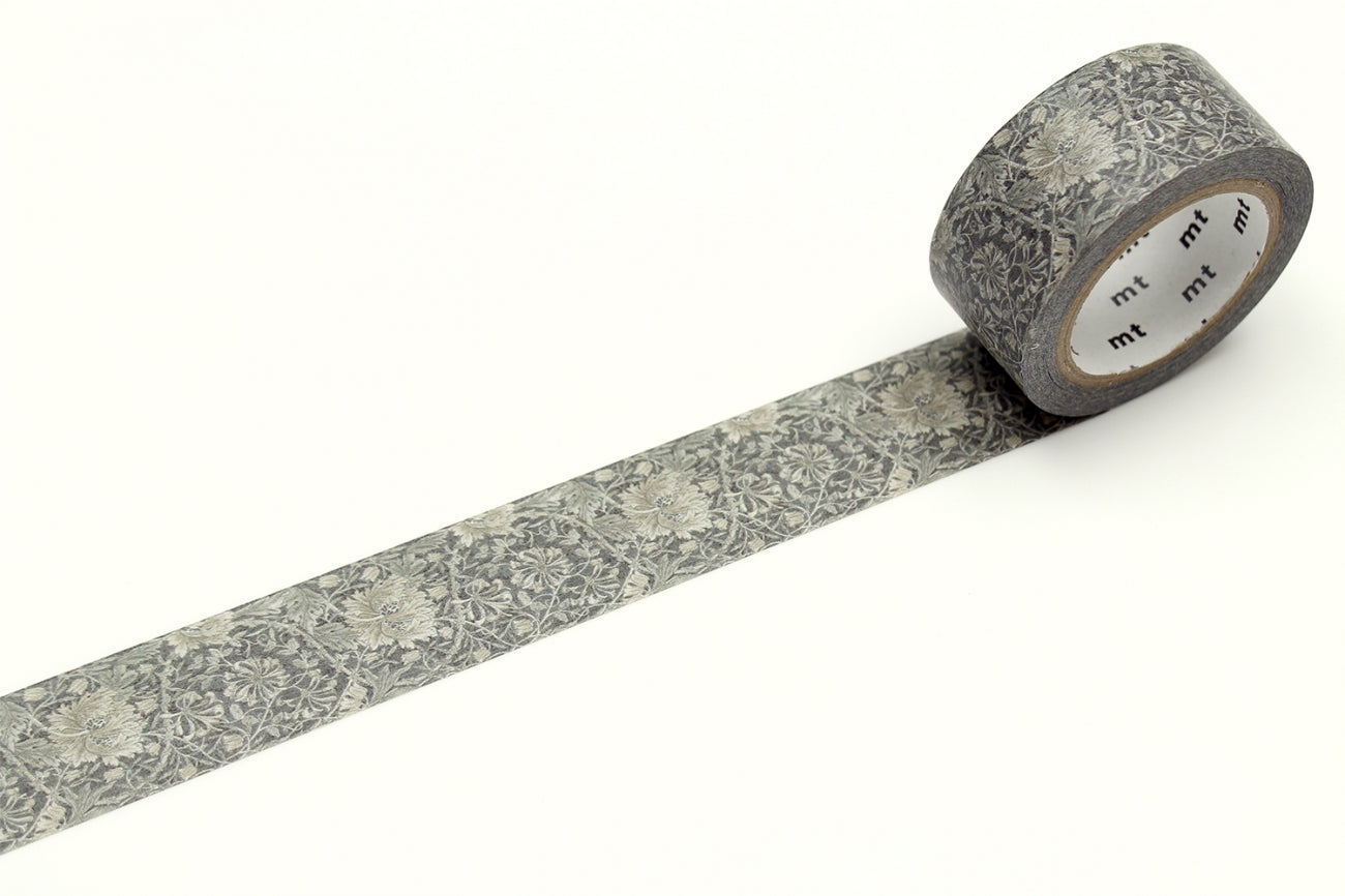 mt Washi Tape - Morris & Co. - Pure Honeysuckle & Tullip Black ink