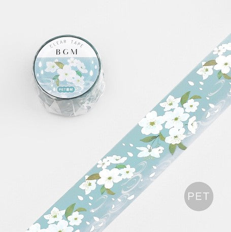 BGM Clear Tape - Sakura Flowers in Rain