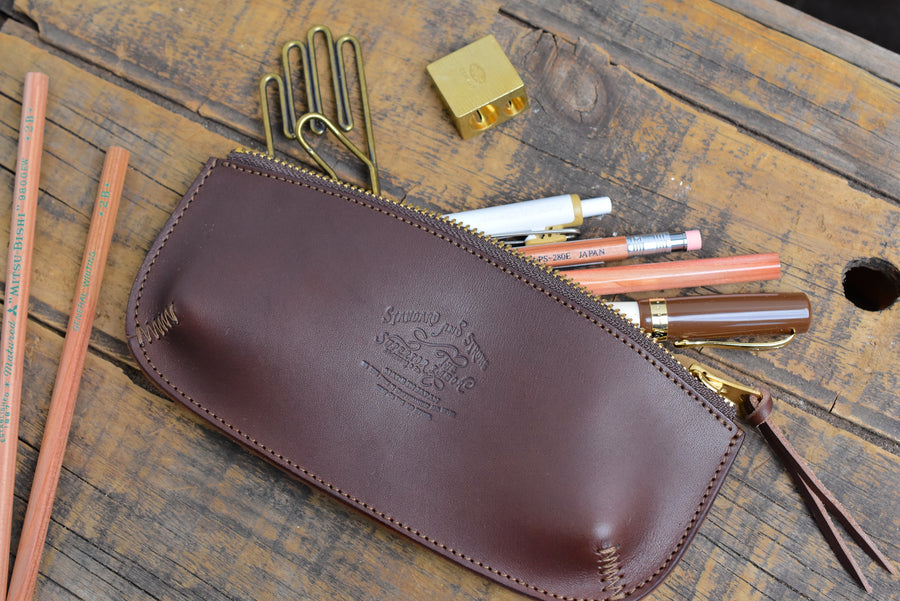The Superior Labor Leather Pen Case - Dark Brown