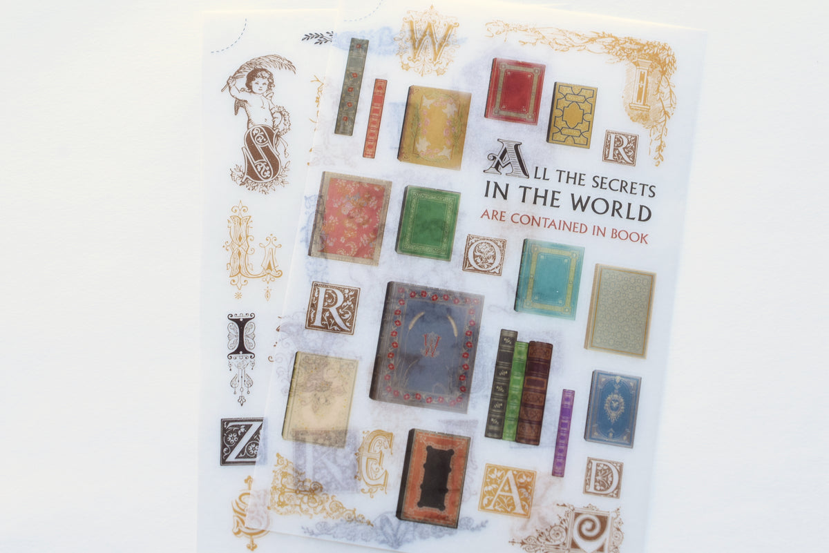 MU Print-On Stickers - Antique Library - #128