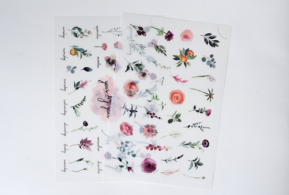 MU Print-On Stickers - Floral Calendar - #72