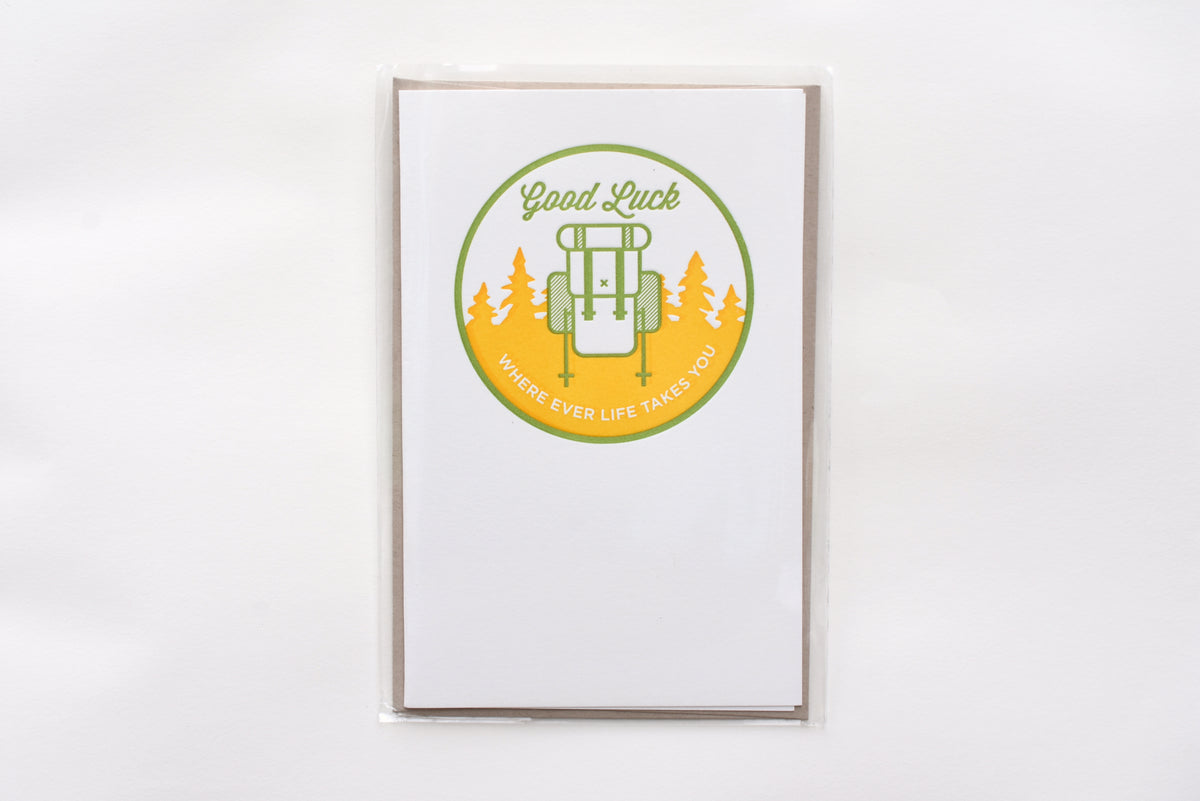 Good Luck Backpack Greeting Card