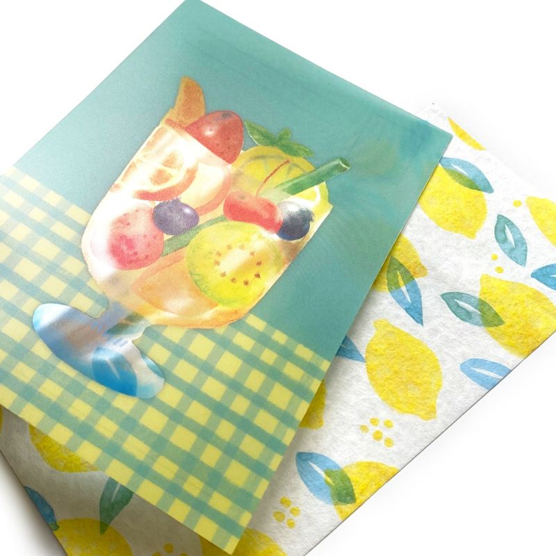 Furukawa Paper Clear Postcard - Summer Drinks - Fruit Iced Tea