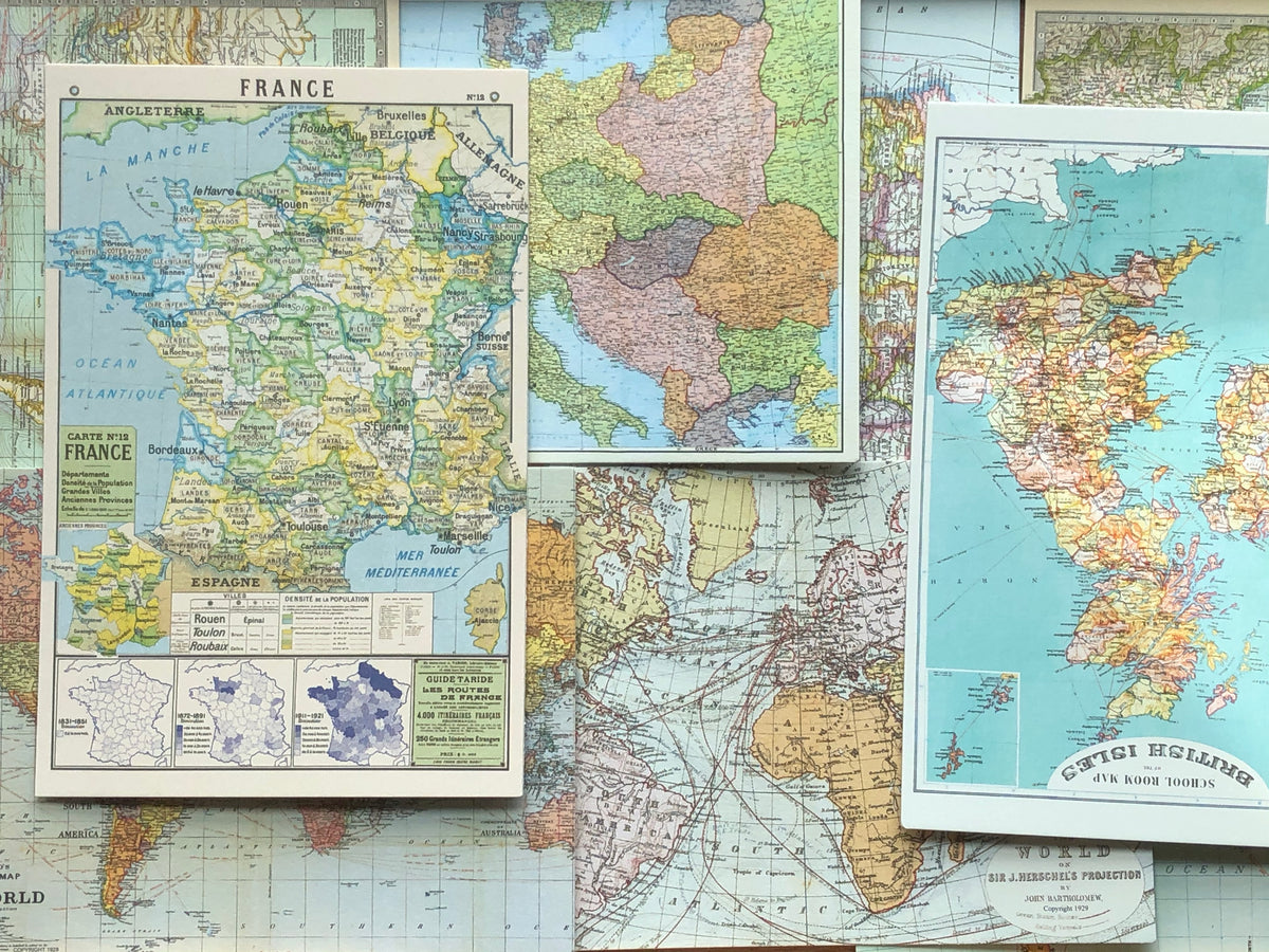 Maps Vintage Postcards